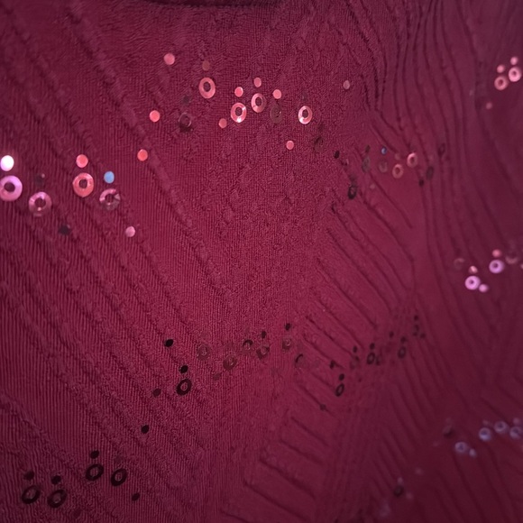 Red sequin Carolyn Taylor shirt - Picture 3 of 4